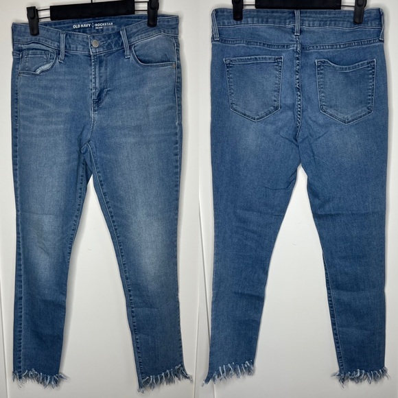🛍️rockstar mid rise shredded hem skinny Jean mid rise 6 old navy denim - Picture 1 of 6